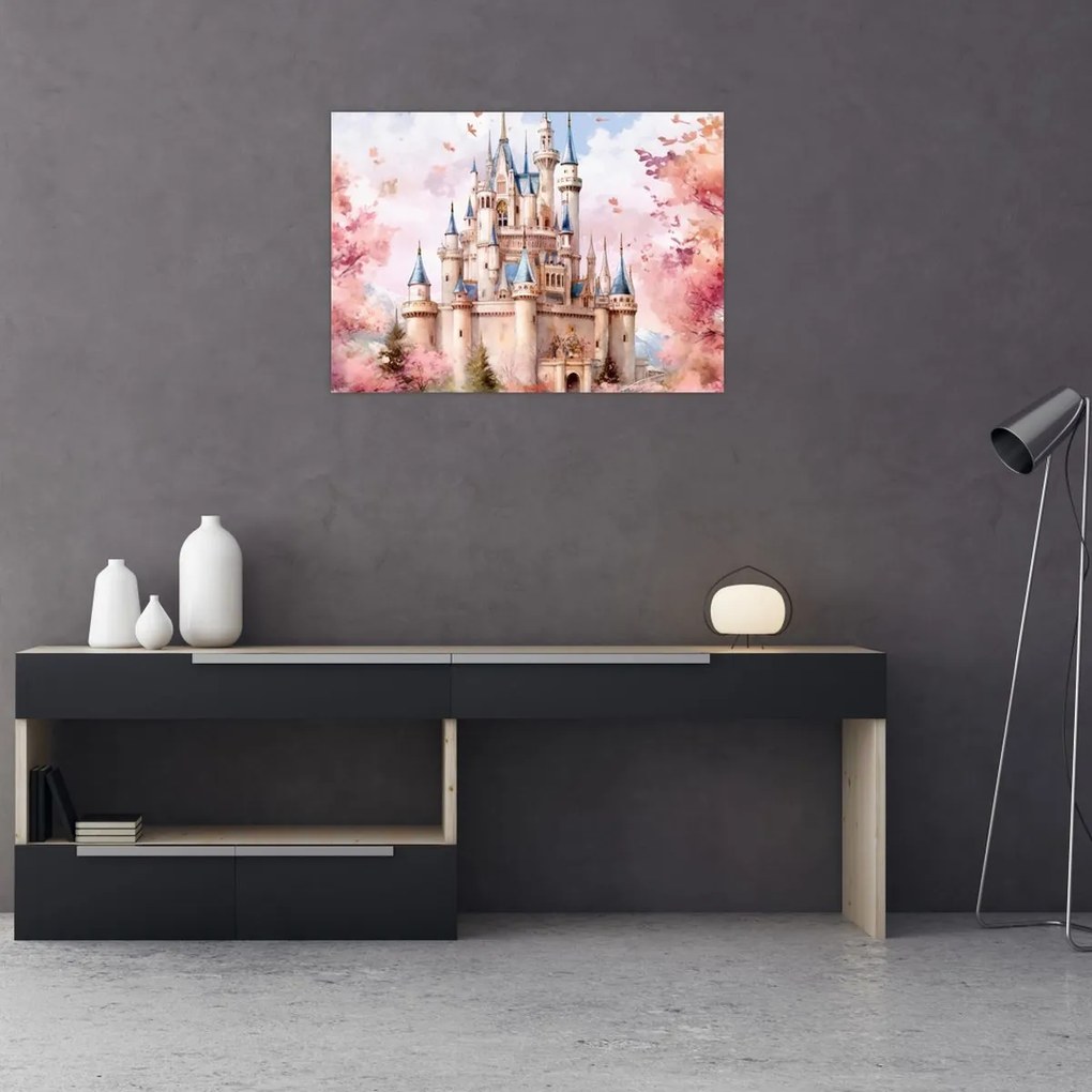 Tablou pe sticlă - Castel de basm (70x50 cm)