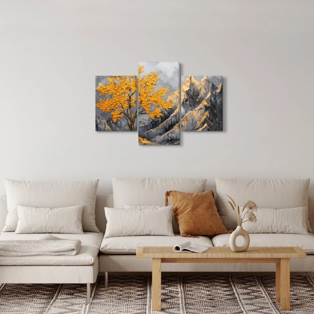 Tablou – Arbore auriu în munți (90x60 cm)