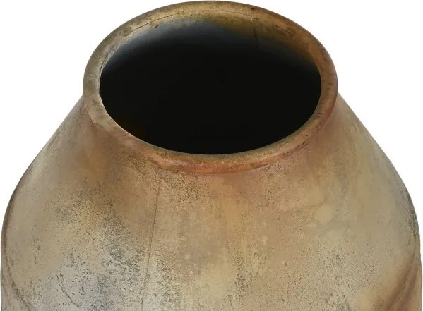 Vas decorativ amforă din metal cu finisaj antichizat bej, 49 x 49 x 93 cm, suport tripod inclus, „Athena"