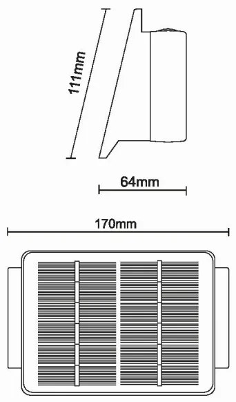 Aplică LED solară 4xLED/1,5W/3,7V 1500 mAh IP54 negru