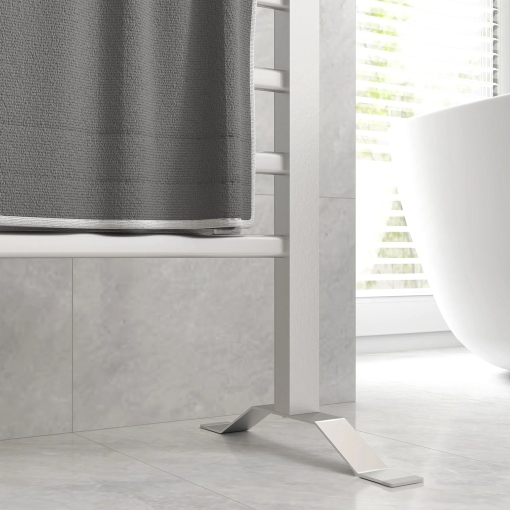 HOMCOM Uscător Electric de Prosoape pentru Perete sau Podea cu Timer și 8 Bare 53x35x90 cm Negru | Aosom Romania