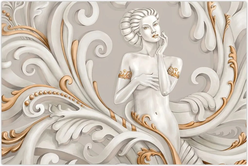 Tablou - Imagine a zeiței într-un fundal ornamental (90x60 cm)