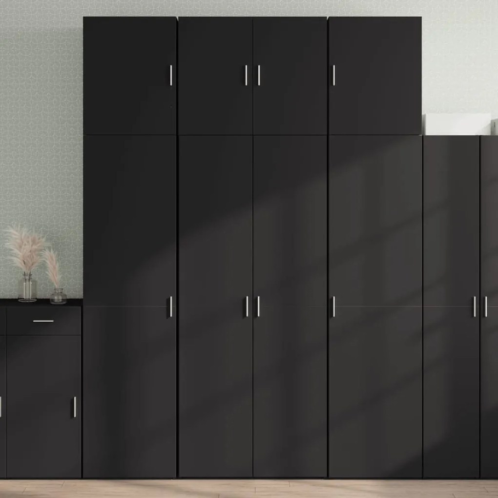 vidaXL Dulap înalt, negru, 80x42,5x249 cm, lemn prelucrat