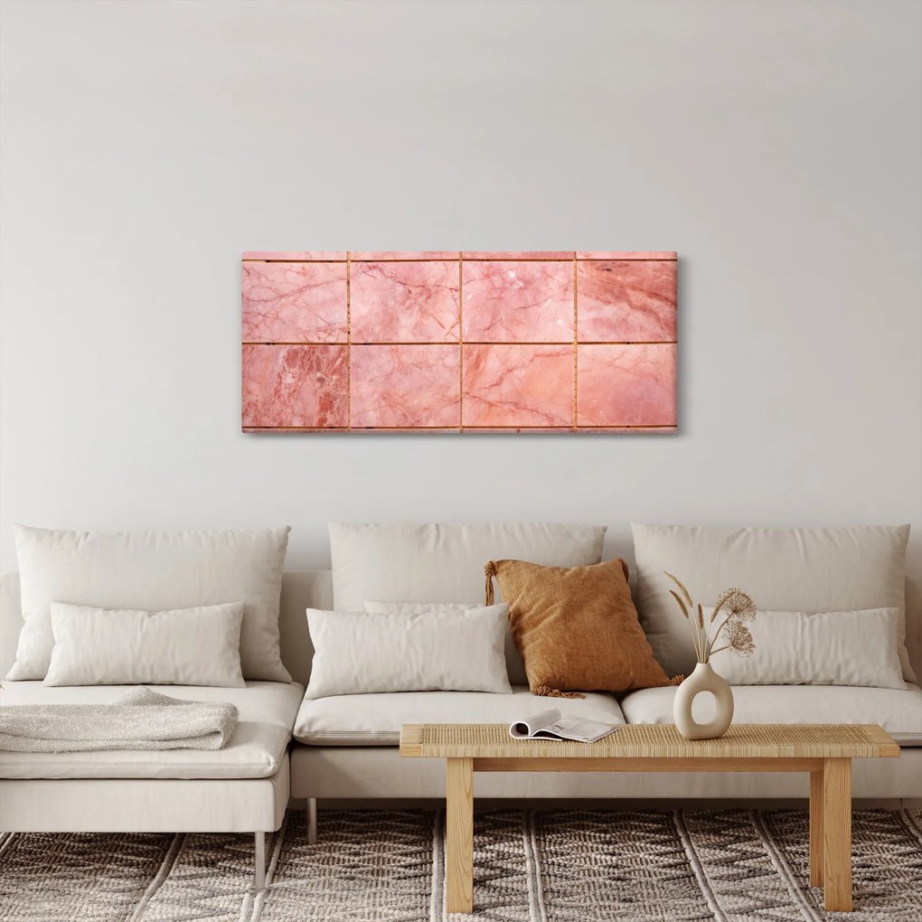 Tablou - Roz, gresie marmorată (120x50 cm)
