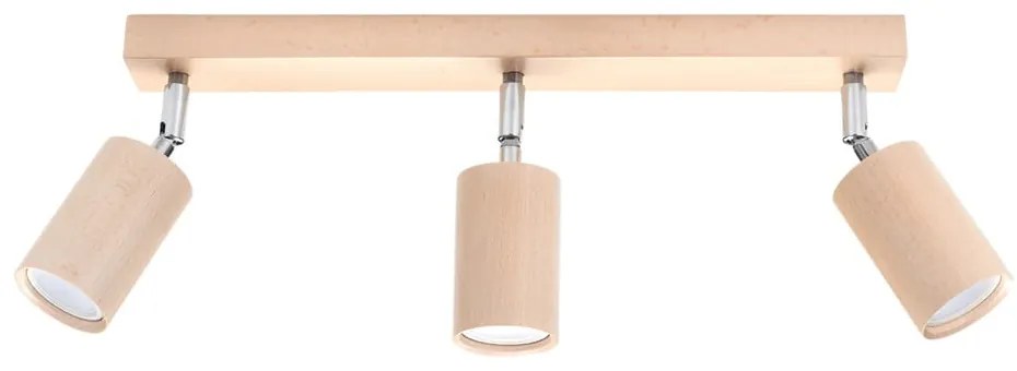 Plafonieră din lemn Sollux Ludwik, lungime 45 cm