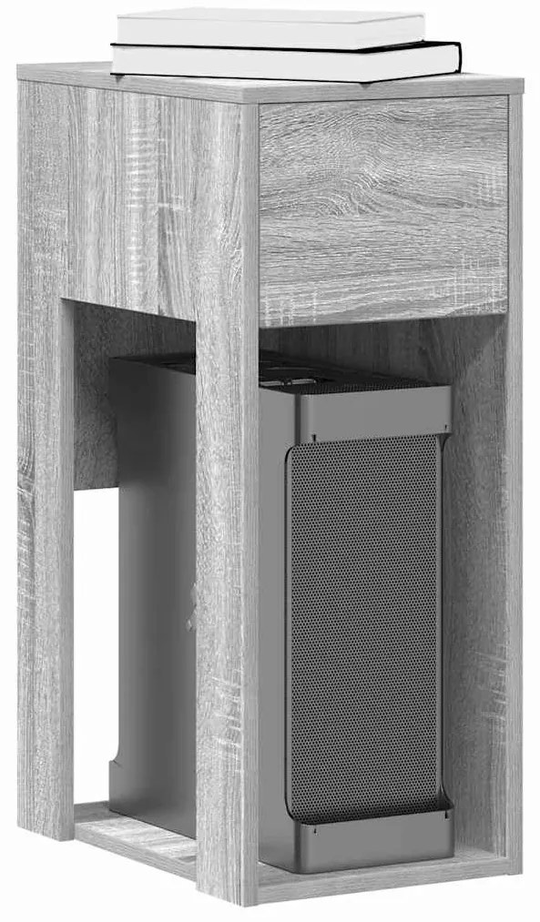 vidaXL Suport turn computer cu sertar gri Sonoma 30x44x74 cm