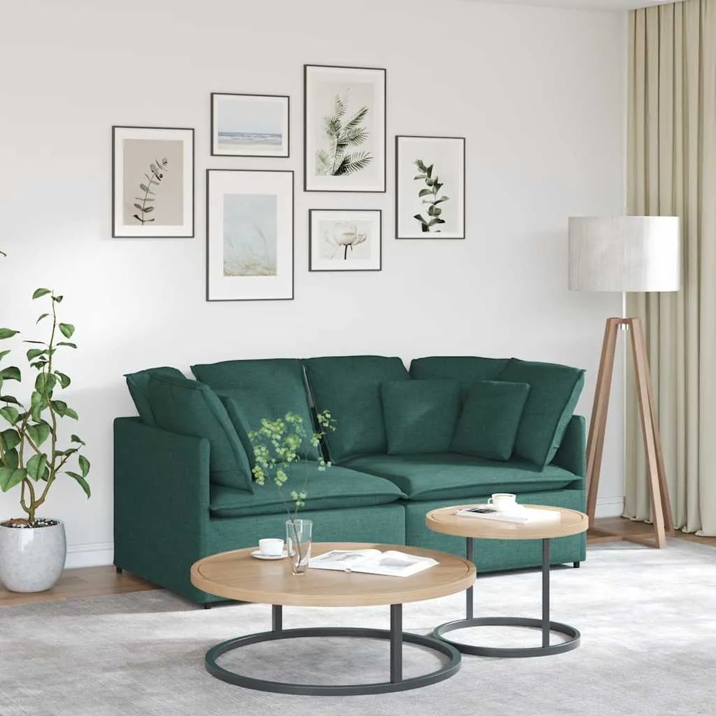 vidaXL Canapea modulară cu perne, verde închis, textil