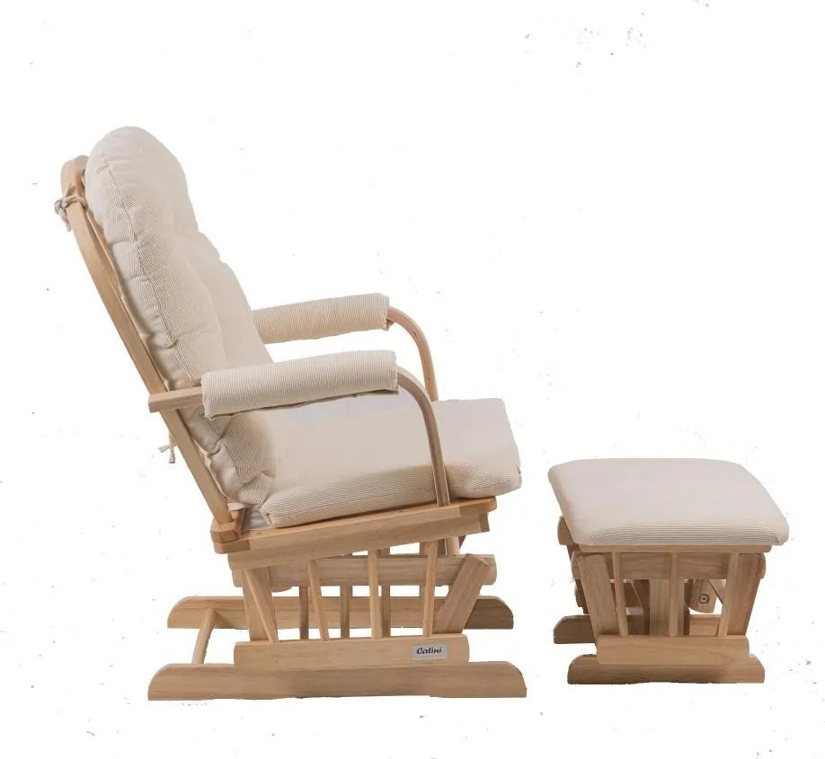 Fotoliu confortabil de relaxare cu taburet Catini TREVISO lemn deschis