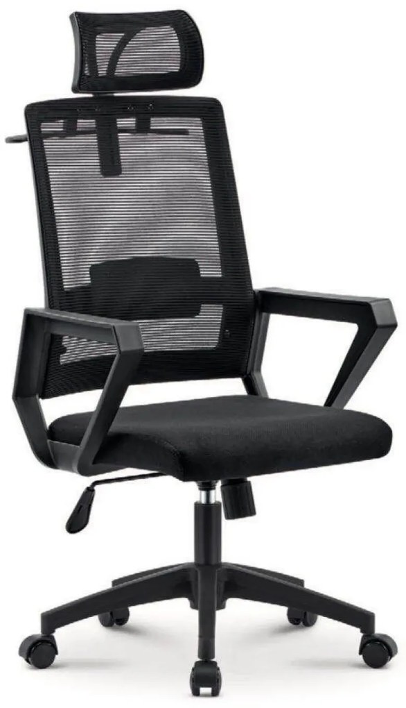 RESIGILAT- Scaun ergonomic, spătar mesh, suport umeraș, Negru