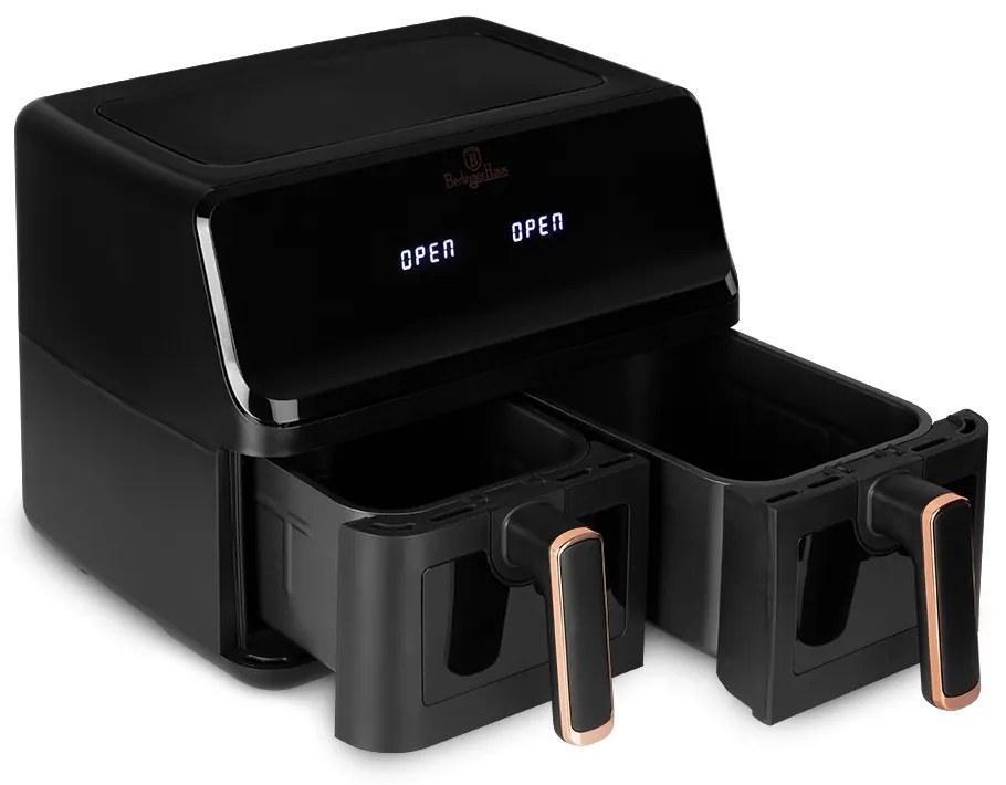 Friteuza cu aer cald dubla, airfryer 4.1 + 4.1 Black Rose Berlinger Haus BH 9469