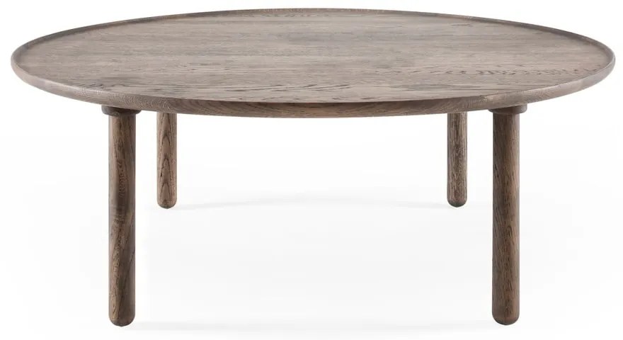 Măsuță de cafea maro rotundă din lemn de stejar ø 100 cm Mu – Gazzda