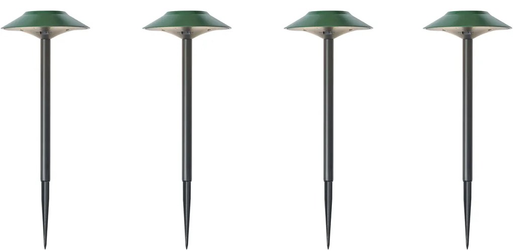 Set de 4 spoturi cu țăruș verzi, inclusiv LED, solar IP44 - Mushroom