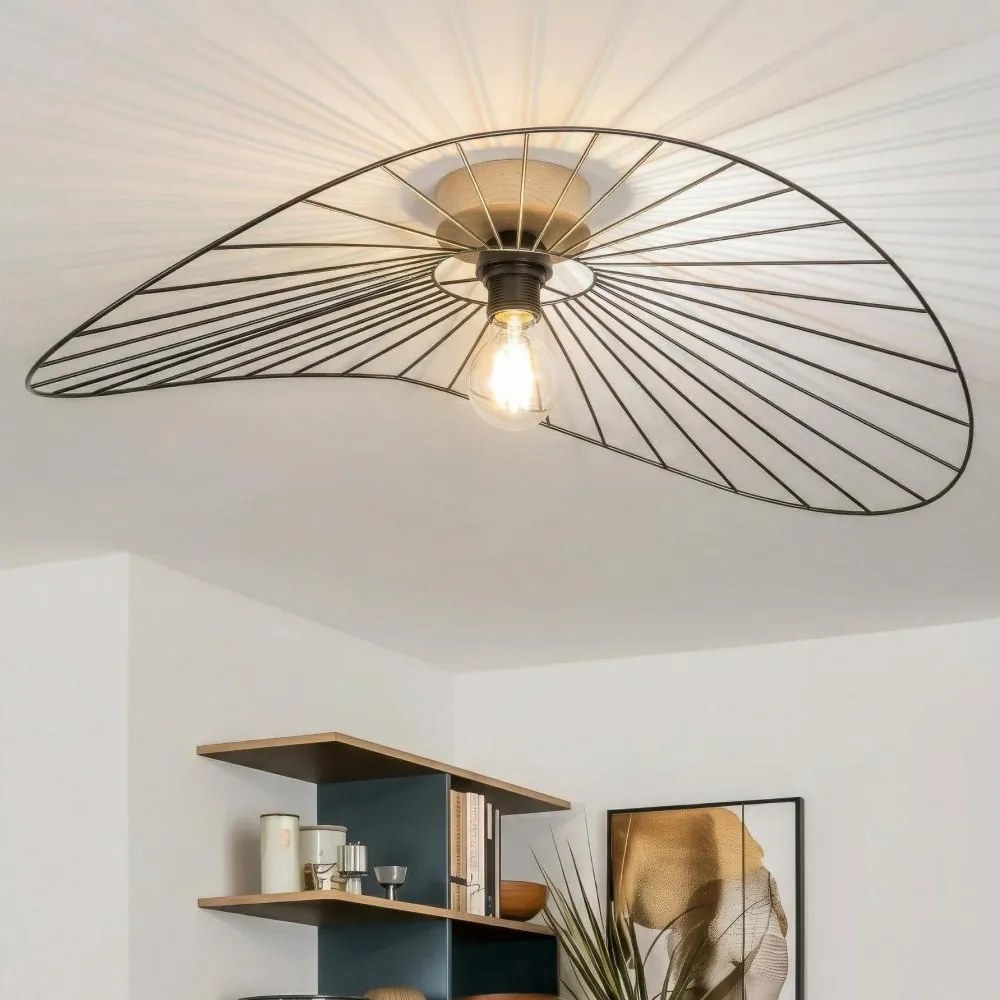 Brilagi - Lustru LED aplicat CERIA WIRE 1xE27/40W/230V 60x80 cm negru/stejar