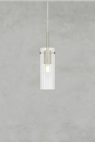 Markslöjd 109013 - Pendul pe cablu TIBIA 1xE14/40W/230V sticlă transparentă/alamă