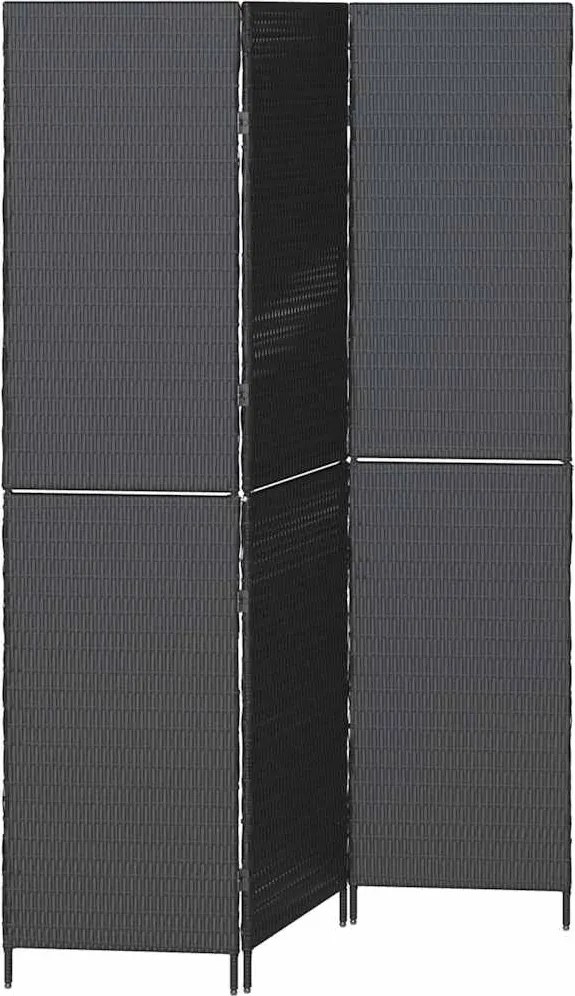 vidaXL Separator de cameră Manual Negru 146 x 180 cm poliratan