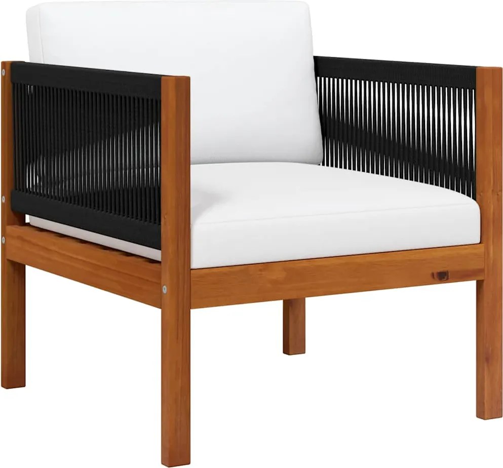 vidaXL Scaun de grădină cu pernă, lemn masiv de acacia