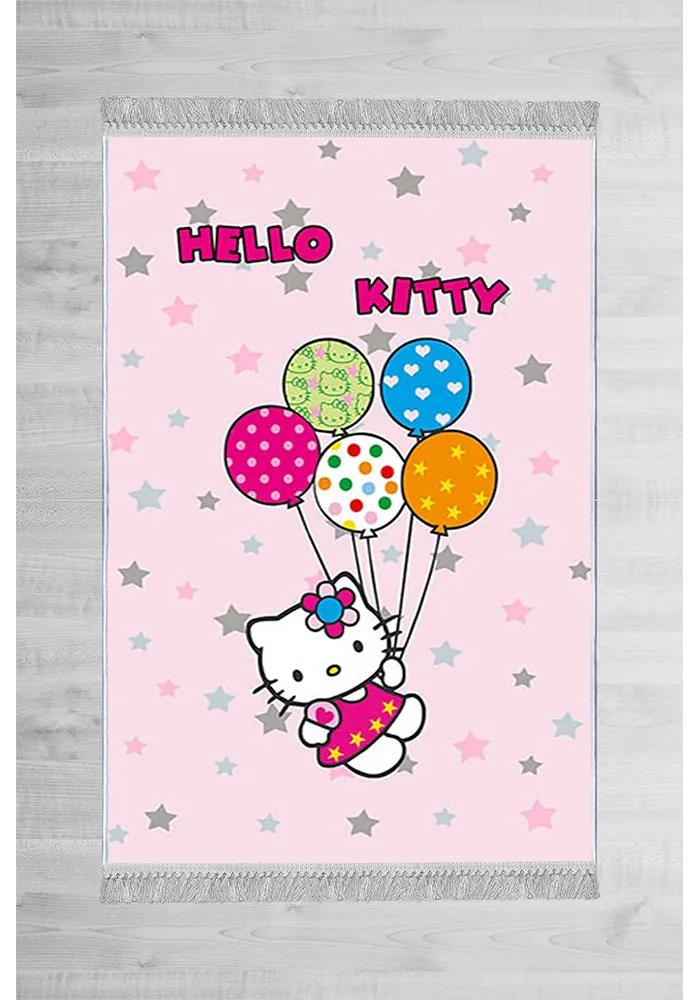 COVOR COPII ANTIDERAPANT, DREPTUNGHIULAR, 120X180, HELLO KITTY BALLOONS, MULTICOLOR, POLIESTER