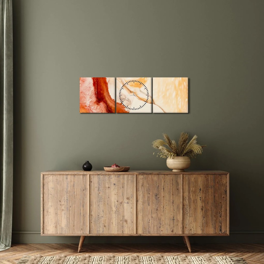 Tablou - Pictură abstractă (cu ceas) (90x30 cm)