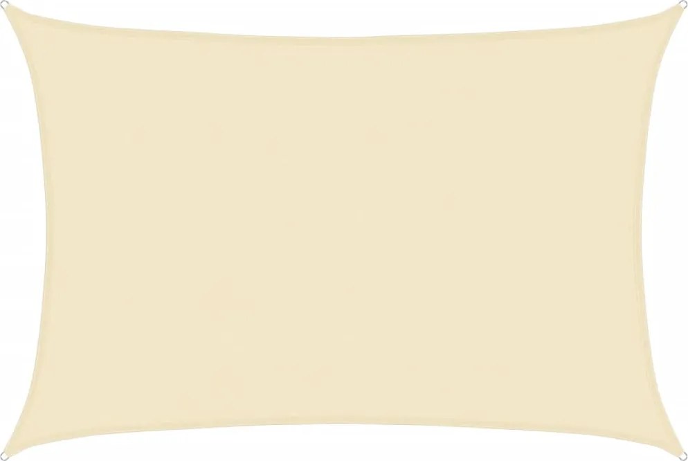 vidaXL Pânză parasolar, crem, 5x6 m, HDPE, 160 g/m²