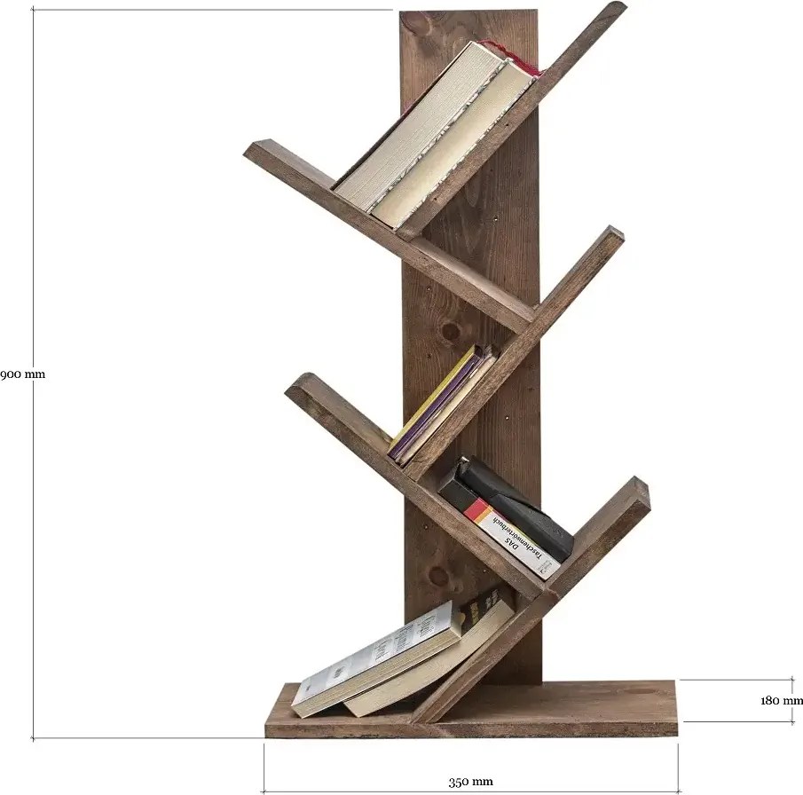 Biblioteca Cady culoare nuc 90 cm