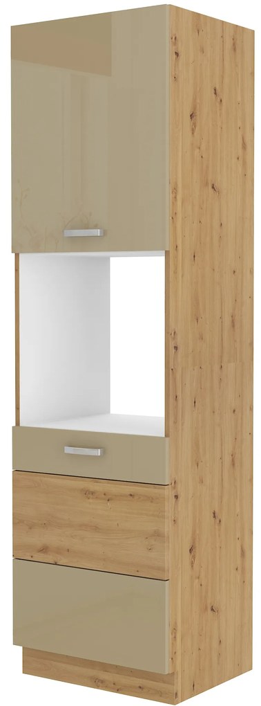 Dulap de bucătărie pentru alimente pentru cuptor Arryn 60 DP-210 2F (stejar artisan + capuccino lucios). 1024782