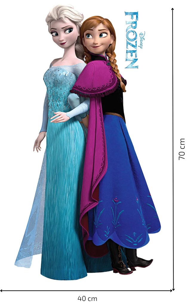 Autocolant de perete "Elsa și Anna" 40x70 cm