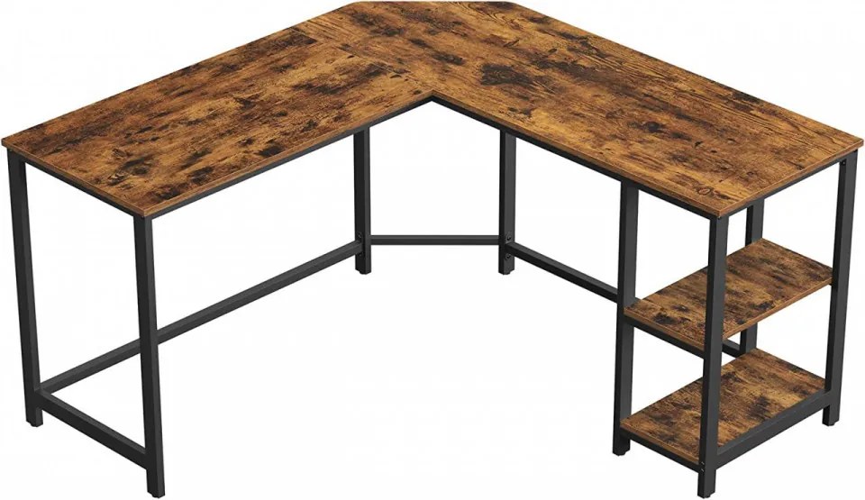 Birou de Studiu in Forma L, Maro / Negru, PAL Melaminat, Vasagle, LWD72X