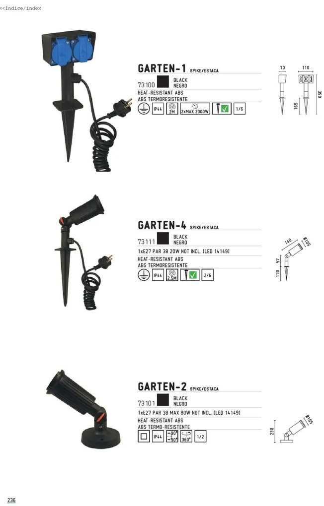 Tarus 1 Lights cu protectie IP44 GARTEN-4 73111