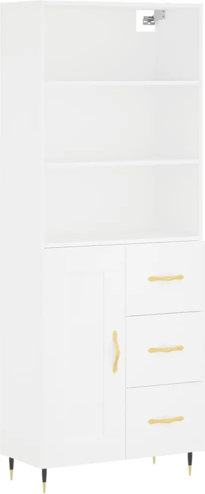 vidaXL Dulap înalt, alb, 69,5x34x180 cm, lemn compozit