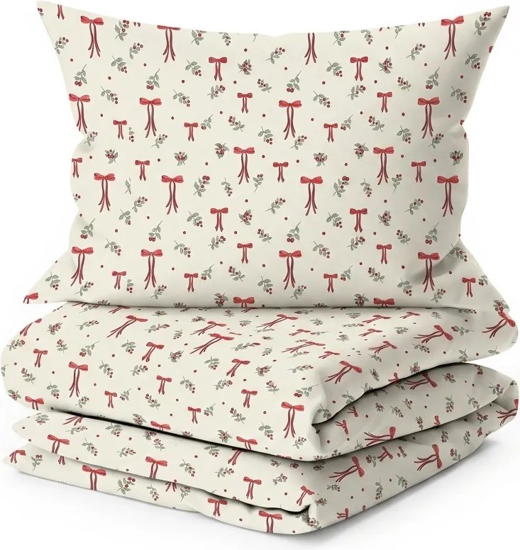 Lenjerie de pat din policoton HOLLY BOWS POLY colorata Dimensiune lenjerie de pat: 70 x 90 cm | 140 x 220 cm