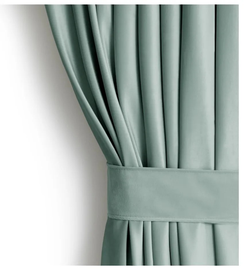 Draperie verde-deschis dimout (semi-opacă) din catifea 140x270 cm Eyelets – Restilo