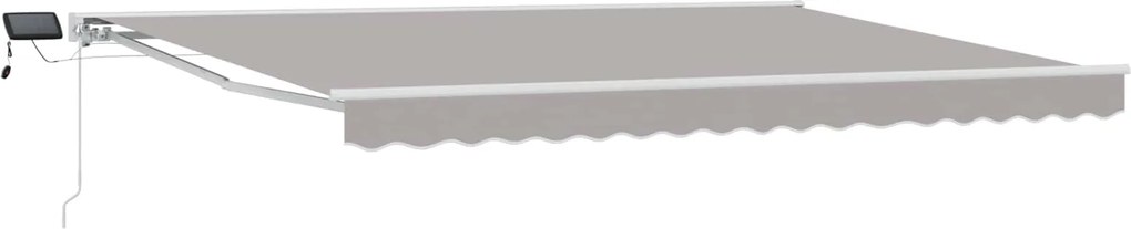 vidaXL Cadru manual de marchiză cu LED-uri Gri deschis 4 × 3 m