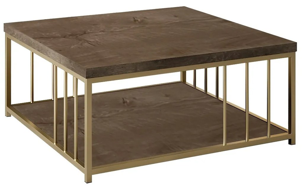 Măsuță de cafea Zenn Walnut and Gold