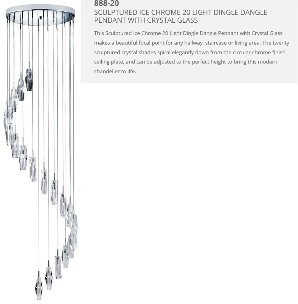 Lustra casa scarii design modern Sculptured Ice 20L 888-20 SRT