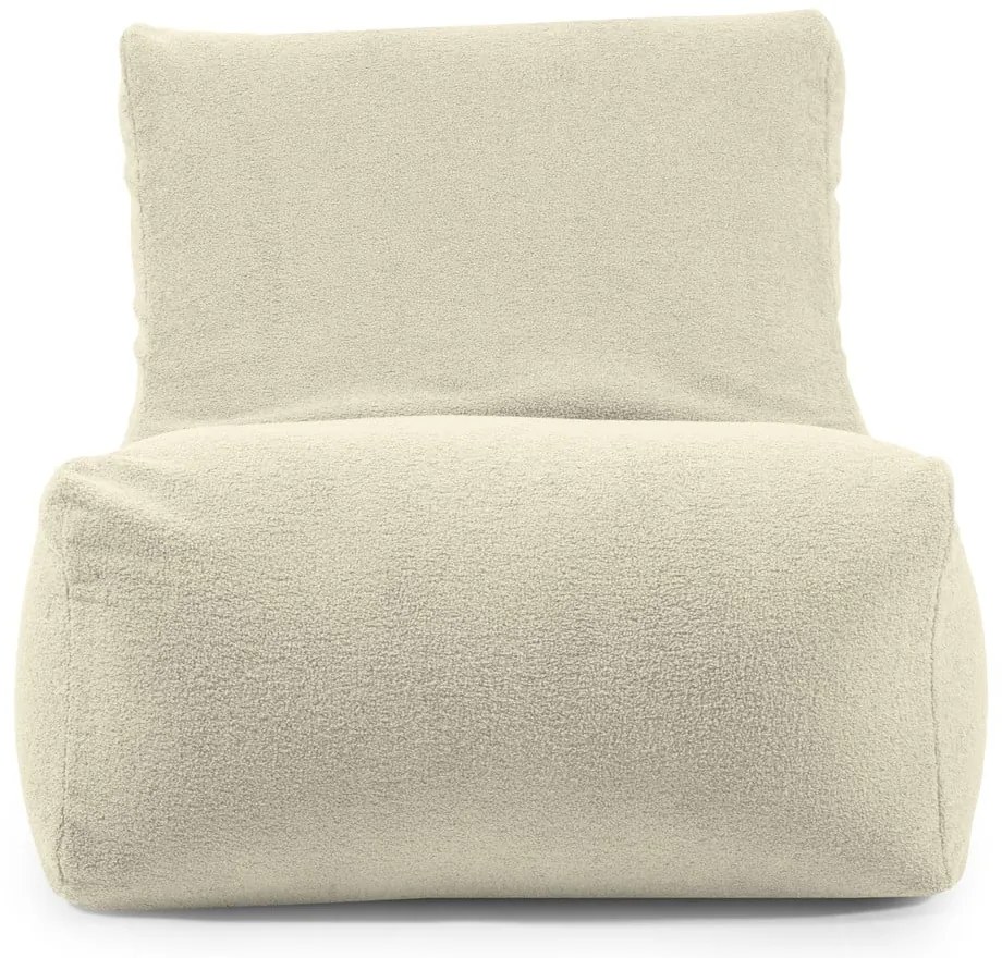 Fotoliu bean bag gri deschis cu tapițerie din țesătură bouclé Seat 100 Lounge – SLOWDOWN