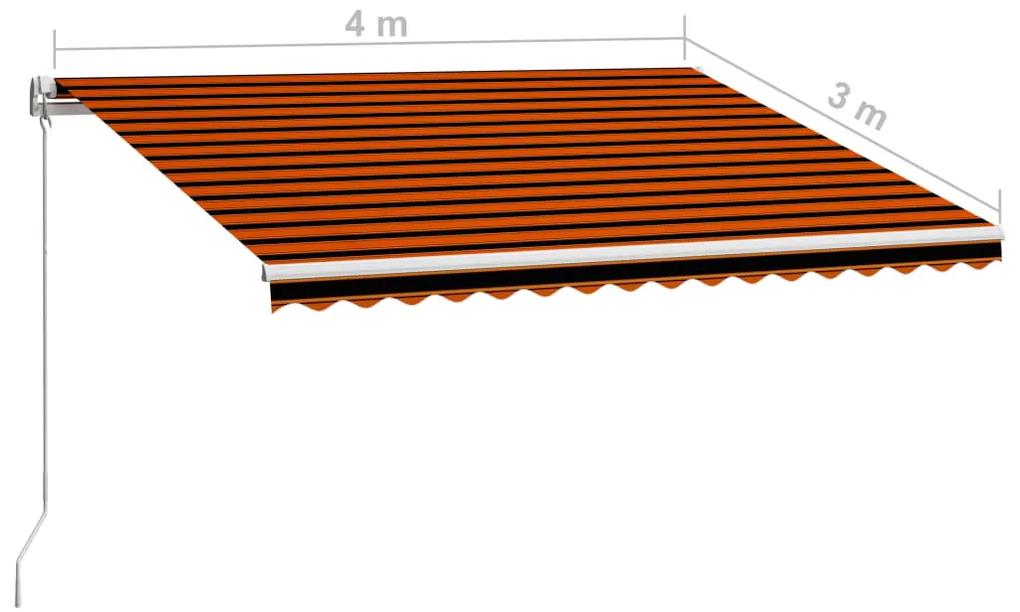 Copertina retractabila manual, portocaliu  maro, 400 x 300 cm portocaliu si maro, 400 x 300 cm