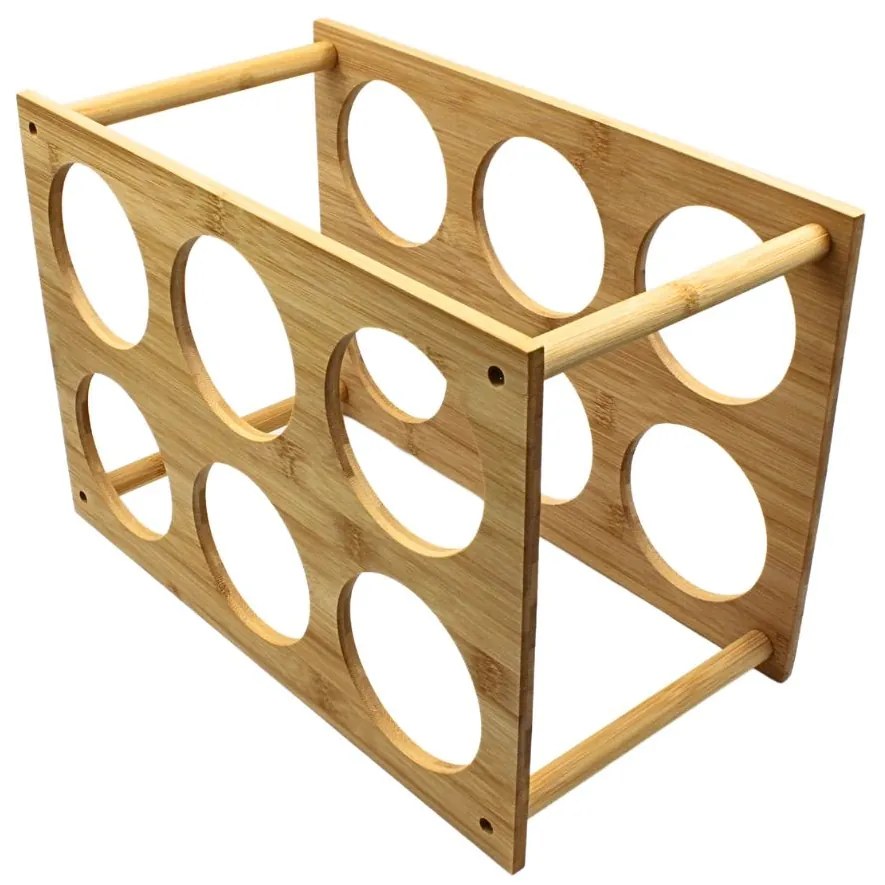 Suport pentru 6 sticle de vin, bambus, 35x24x18.5 cm, Excellent Houseware