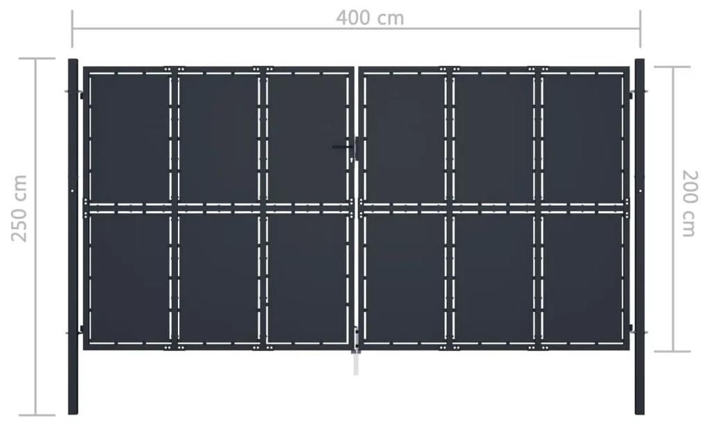 Poarta de gradina, antracit, 400 x 200 cm, otel 400 x 200 cm