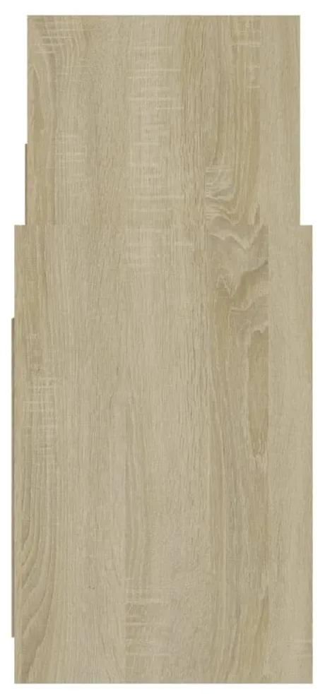 Dulap lateral, stejar Sonoma si alb, 60x26x60 cm, PAL 1, sonoma oak and white