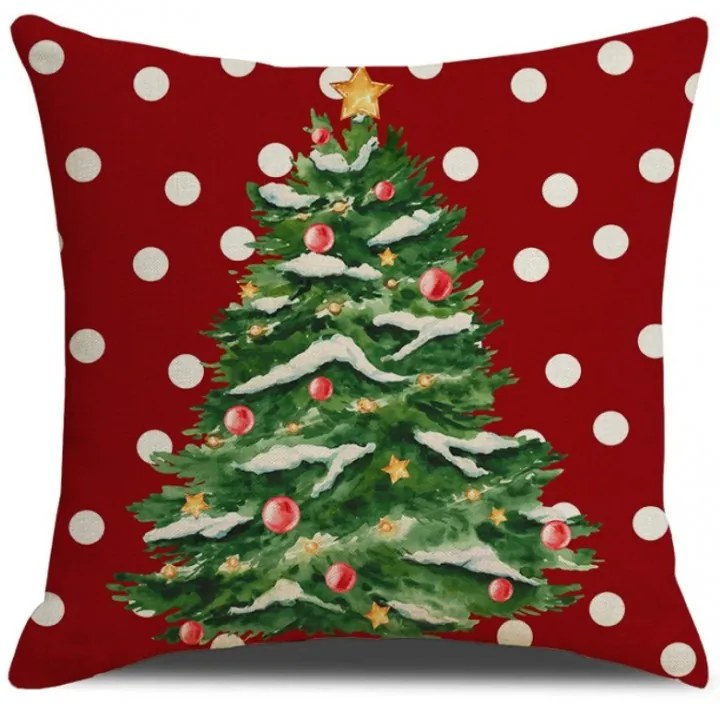 Fata de perna de Craciun WINTER DOTS 45x45 cm, rosu