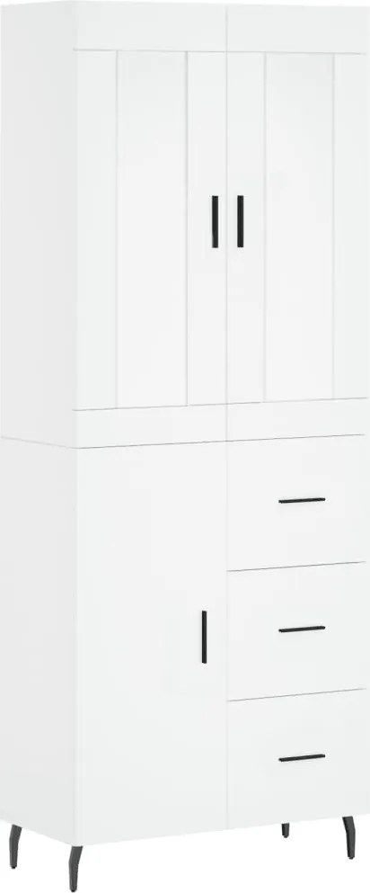 vidaXL Dulap înalt, alb, 69,5x34x180 cm, lemn compozit