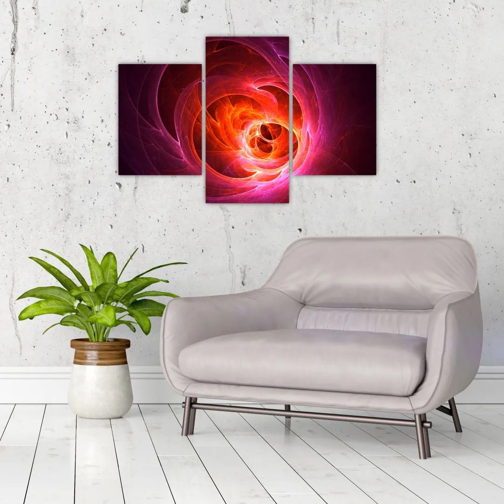 Tabloul modern cu abstracțiune roz (90x60 cm)