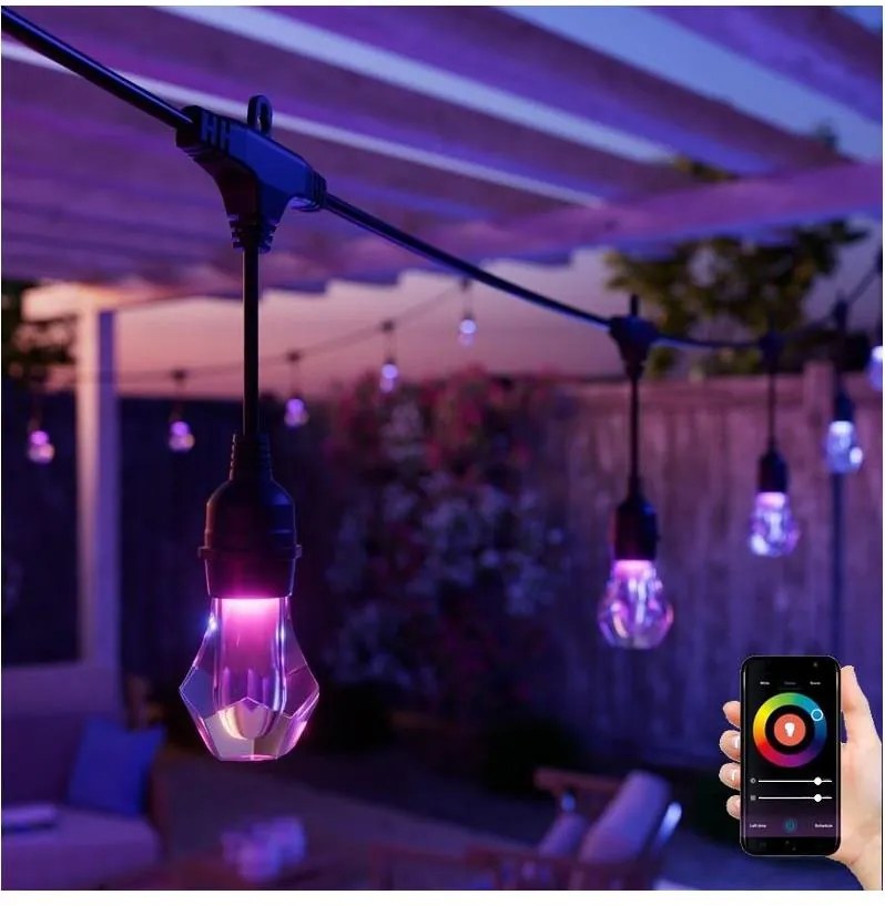 Nanoleaf NF084E00-20SLO - Extensie ghirlandă LED RGBWIC, 20 LED, 15 m, Wi-Fi, IP65