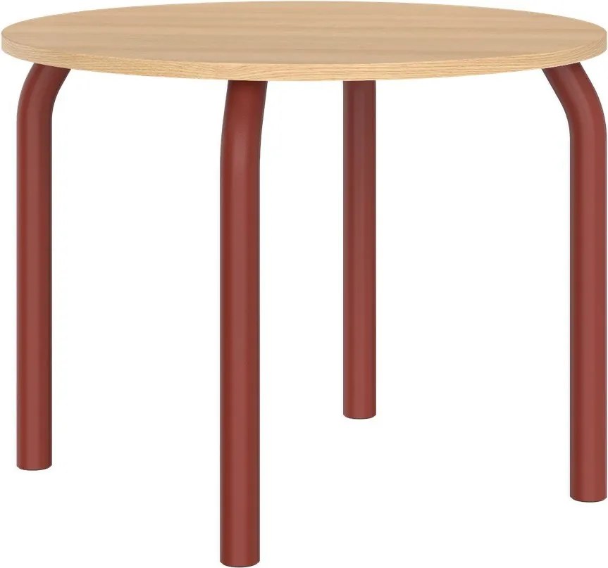 Masă de dining rotundă cu blat cu aspect de lemn de stejar ø 100 cm Meko – noo.ma