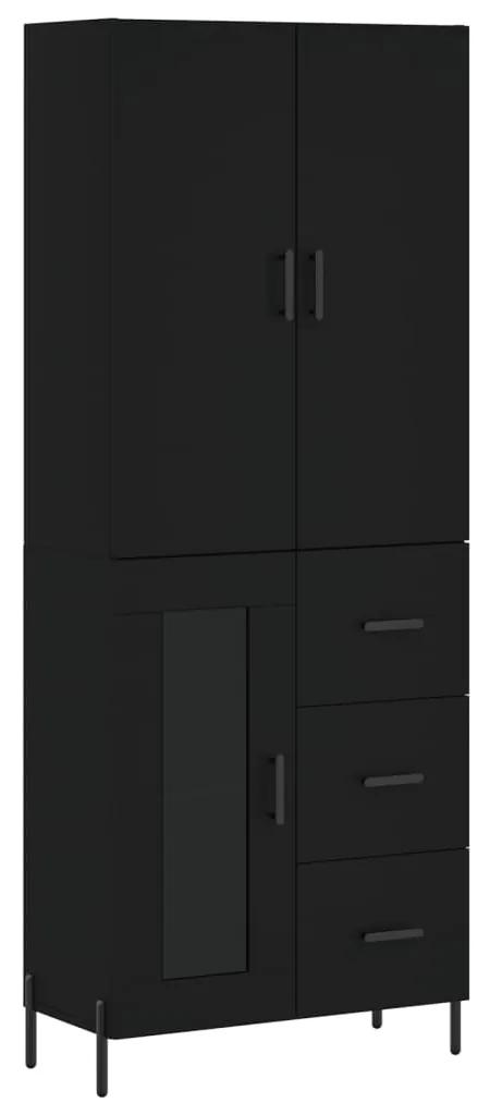 3195964 vidaXL Dulap înalt, negru, 69,5x34x180 cm, lemn compozit