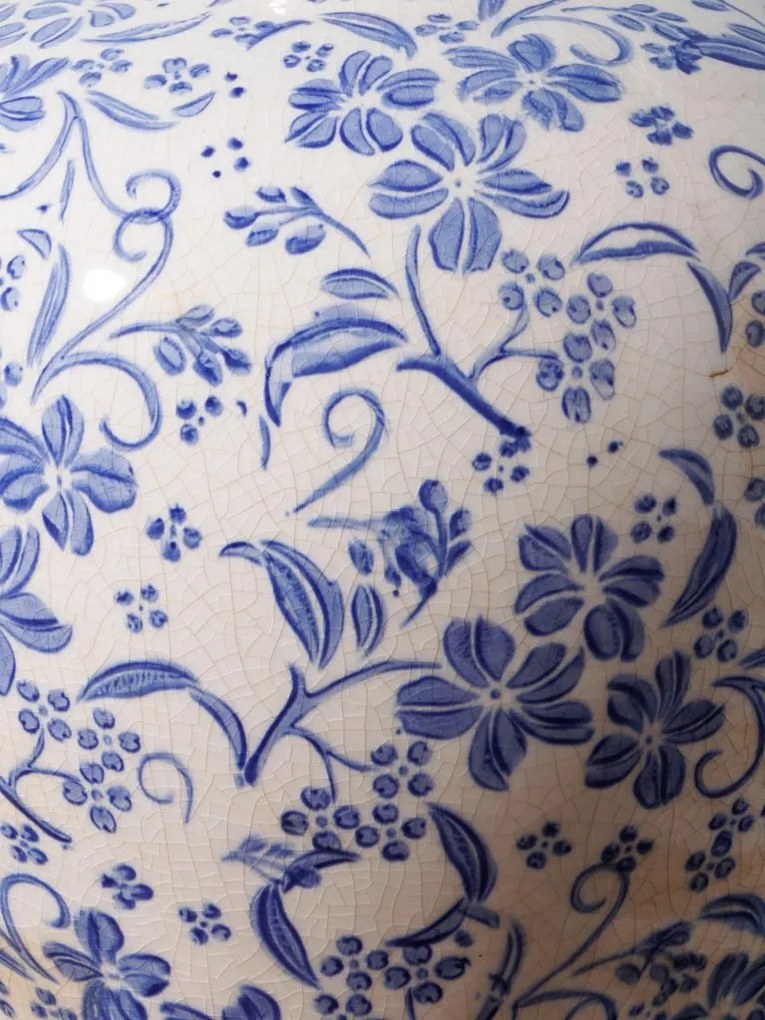 Vaza decorativa cu motive florale din ceramica D23cm Bucolic