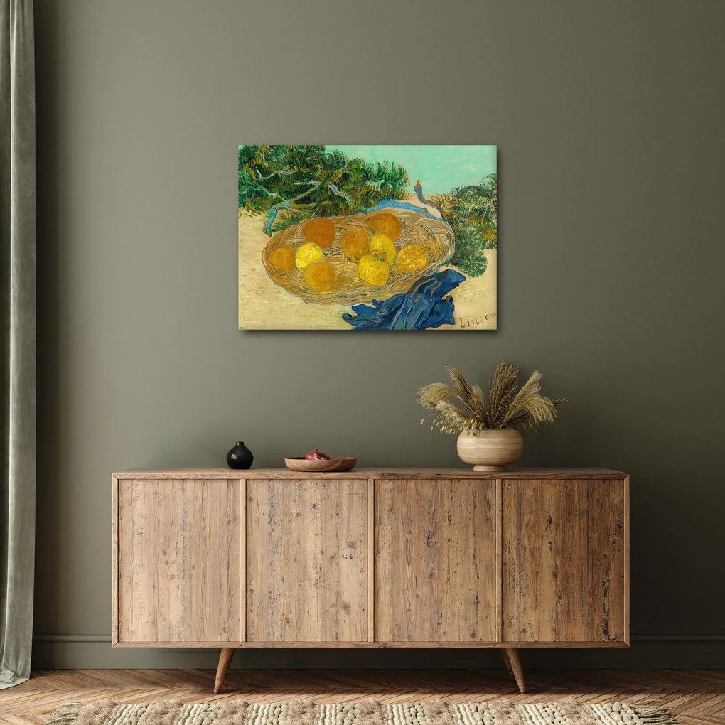 Tablou - Vincent van Gogh, Still Life of  Oranges and Lemons with  Blue Gloves, reproducere (70x50 cm)