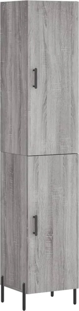 vidaXL Dulap înalt, gri sonoma, 34,5x34x180 cm, lemn prelucrat