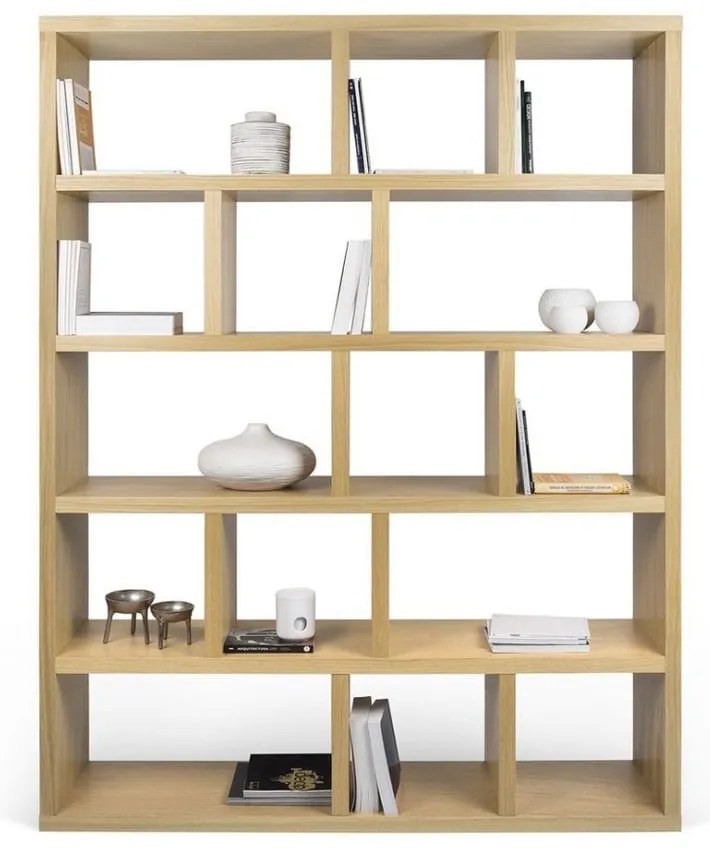 Bibliotecă în culoare naturală cu aspect de lemn de stejar 150x198 cm Berlin – TemaHome