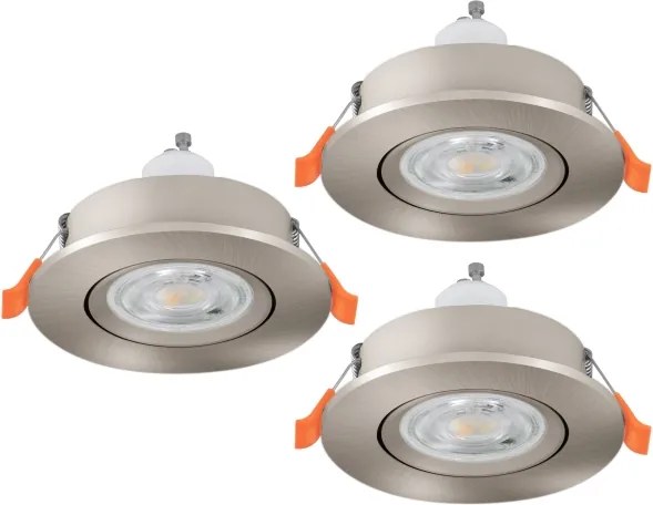Eglo 902259 - Set de 3 spoturi LED încastrate pentru tavan BARRANCO, 1xGU10/4,5W/230V, crom